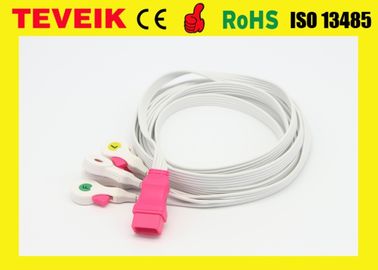 Teveik Üretici Hasta Monitörü için Tek Kullanımlık Medikal PVC EKG Kablosu, 5 uç