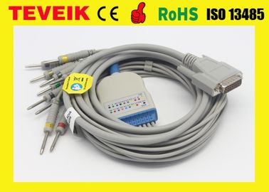 Entegre 10 kabloya sahip Schiller ECG kablosu banana 4.0 AHA EKG kablosu