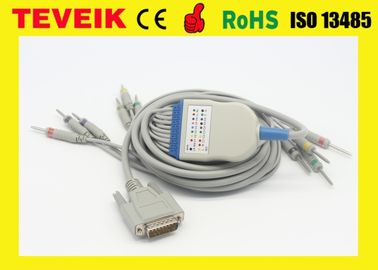 Nihon Kohden EKG makinesi için entegre 10 kurşun telli EKG kablosu