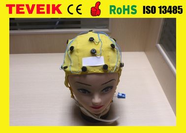 Neurofeedback Yellow Integrated 20'nin Tıbbi Tedarikçisi, EEG Makinesi için EEG Kapağı, Kulak Klipsi Kalay Elektrodu
