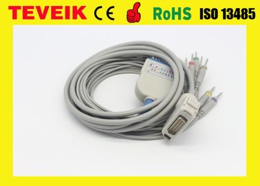 Teveik Fabrika Fiyat Fukuda Denshi Cardimax FX-2111 için 10 leadwire DB 15pin EKG/EKG Kablosu