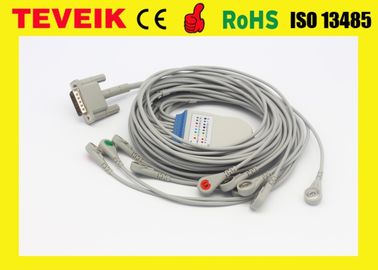 Teveik Fabrika Fiyat M1770A DB 15pin 10 leadwires EKG/EKG Hasta Monitörü için Kablo, Snap