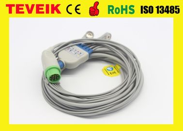 Fukuda Denshi DS-7100/7200 5 EKG Kablo, Yuvarlak 12pin EKG Kurşun Telleri Snap ile Talepler