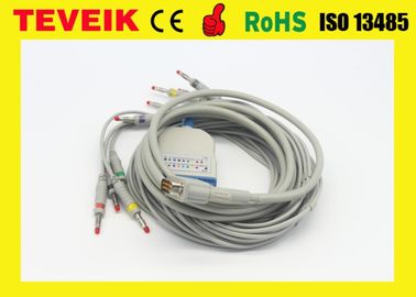 Uyumlu HP M1770A 10 kurşun ECG / EKG kablosu ve Banana4.0 IEC standardına sahip kurşun teller