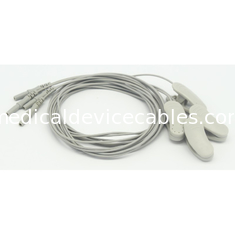 Saf Gümüş Kulak - Klip EEG Kablosu 1 Çift 1.2m Din TPU Malzemesi DIN1.5 Soketli