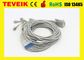 EKG Makinesi için 10 Leadwire Schiller DB 15pin EKG Kablosunun Tıbbi Fabrika Fiyatı, dirençsiz Snap AHA