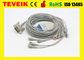 Teveik Fabrika Fiyat M1770A DB 15pin 10 leadwires EKG/EKG Hasta Monitörü için Kablo, Snap