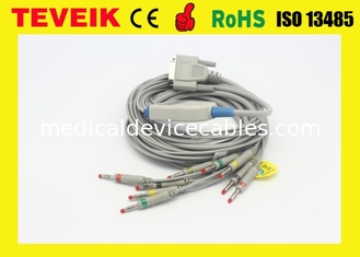 Tıbbi Teveik Fabrika Fiyatı Nihon Kohden BJ-901D 10 Leadwires DB 15pin EKG/EKG Kablosu, Muz 4.0