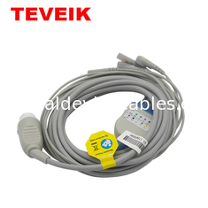ISO13485 Tek Parça Yuvarlak 12 Pin Mindray EKG Kablosu Elektrokardiyogram Kablosu TPU