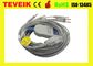 Banana 4.0 IEC 10K dirençli tıbbi cihaz şutu EKG Kablosu, 10 kurşun ekg kablosu