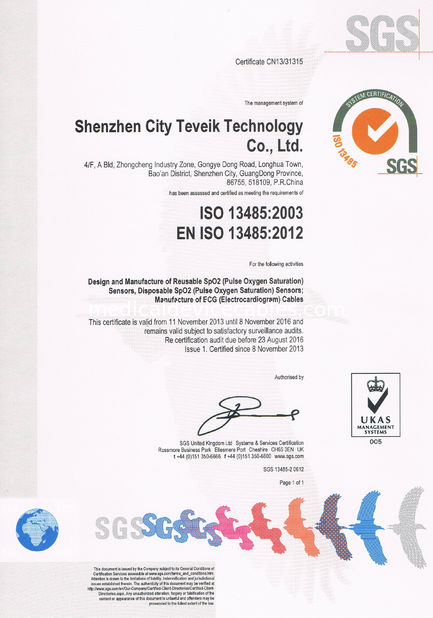 Çin Shenzhen Teveik Technology Co., Ltd. Sertifikalar